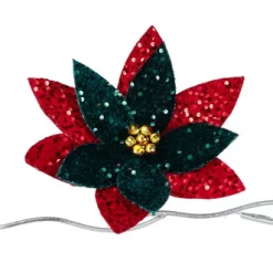 Poinsettia bloemclip met pailletten|ohgreen Clearance
