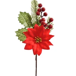 Poinsettia tak met bessen 27cm|ohgreen Outlet