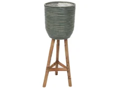 Pot stripe wooden legs green d25h74cm|ohgreen Best