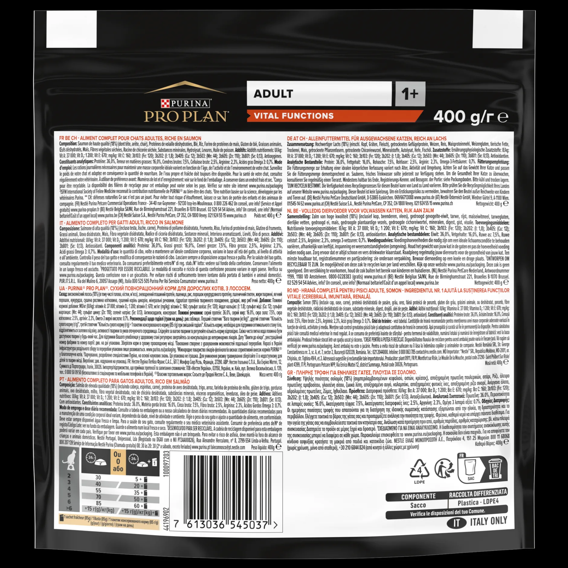 PROPLAN Vital Function Adult Cat Zalm 400g|ohgreen Clearance