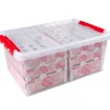 Q-line kerst box 45l met trays voor 98 kerstballen tr rood|ohgreen