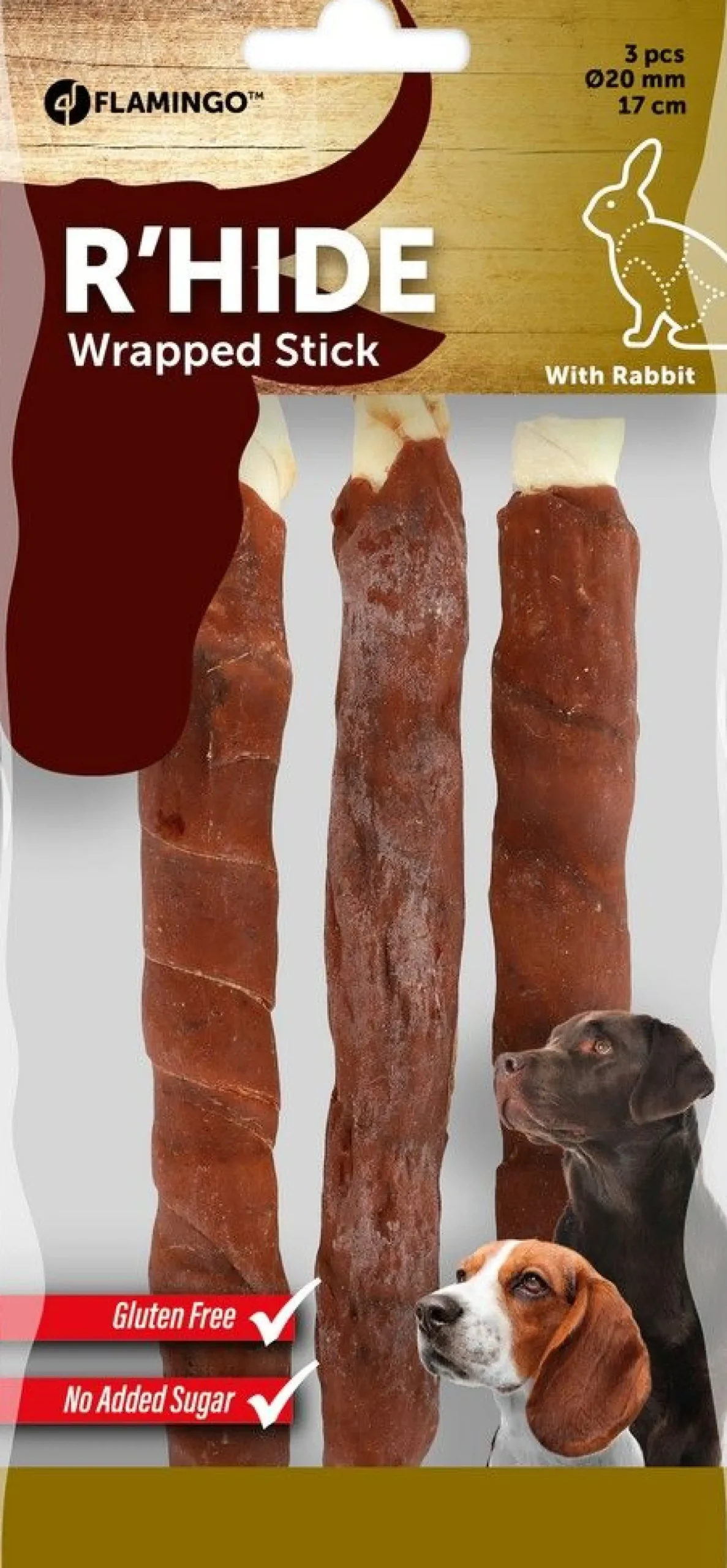 R'hide staaf met konijn 20mm 17cm 3st 155g|ohgreen