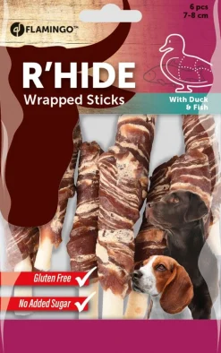 R'hide staafjes met eend en kabeljauw7/8cm 6st 85gr|ohgreen New