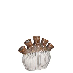 Saul tulpvaas carved - l25xb10xh21cm|ohgreen Clearance