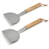 Set van 2 plancha spatels uit rvs en hout 31cm FSC 100%|ohgreen