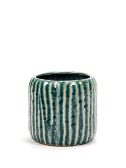 Sixties Pot ribbels blauw grijs d14 h12,5|ohgreen Best