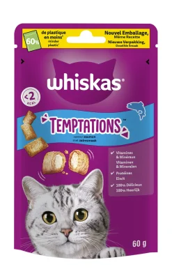 Snacks voor katten |whiskas temptations zalm 60g|ohgreen Outlet