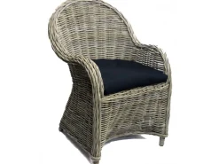 Stoel antiek grijs met kussen|ohgreen