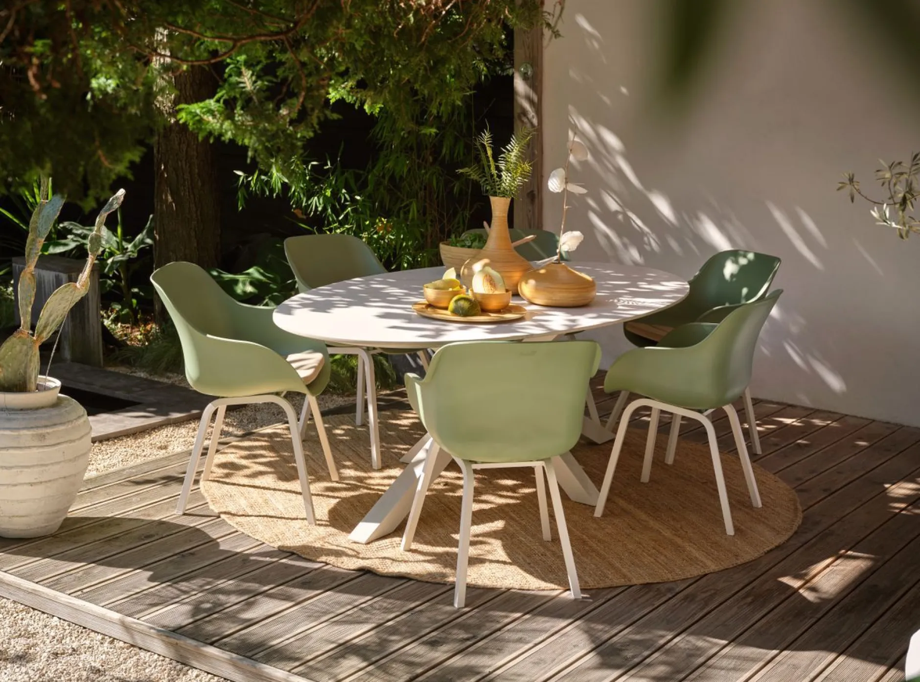 Stoel Le Soleil wit/groen|ohgreen Clearance