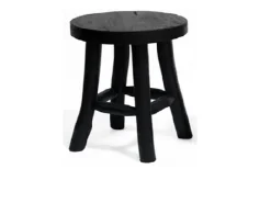 Stool teak black d15h17cm|ohgreen Hot