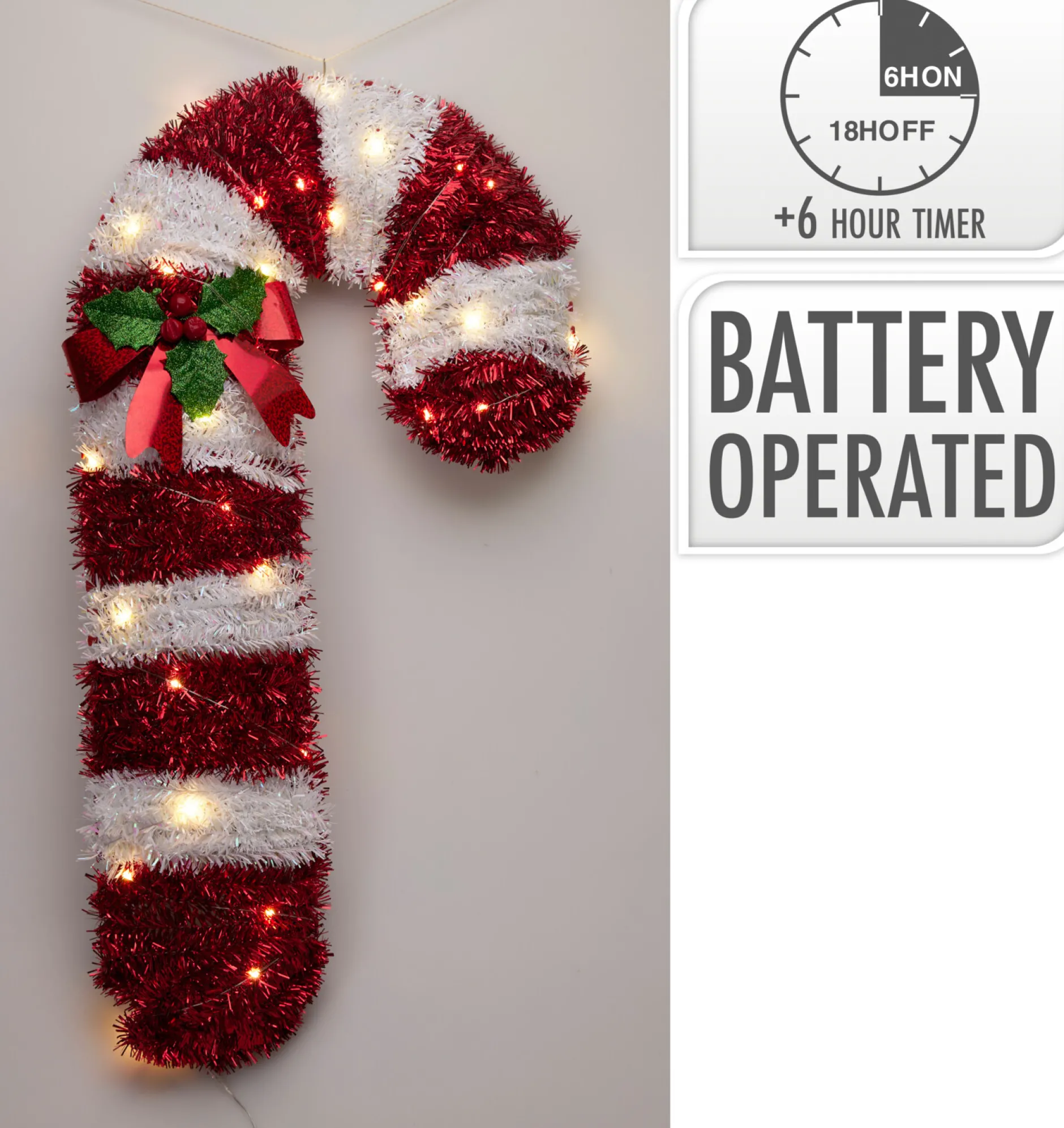 Tinsel candy cane 30led|ohgreen Clearance