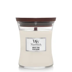 Woodwick Geurkaars white teak medium|ohgreen Sale