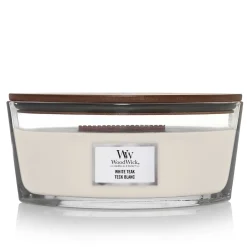 Woodwick Geurkaars white teak ellipse|ohgreen Sale